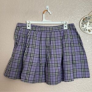 Hot Topic Lavender Plaid Skater Skirt